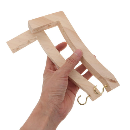 Kisangel Wooden Plant Hanger Hooks for Wall and Ceiling Indoor Outdoor Hanging Bracket 2pcs Pine Wood Natural Finish Plant Hooks
