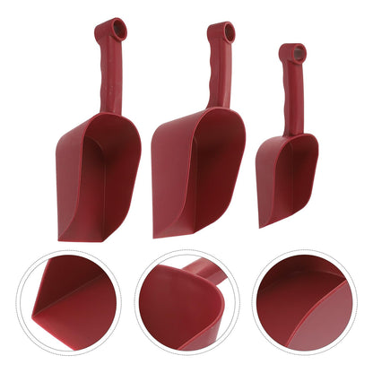 PLAFOPE 3pcs Gardening Shovel Set for Indoor and Outdoor Planting, Soil Scoop and Weeding Hand Tools, Burgundy Plastic Succulent and Bonsai Potting Shovels for Home Garden Use