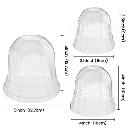 Bluepro 36 Packs 5/4/3.5 Inch Reinforced Clear Nursery Pots with Drainage Hole, Transparent Variety Pack Plastic Plant Pot Seedling Planter for Vegetable Propagation, Root Cutting, Seed Starting