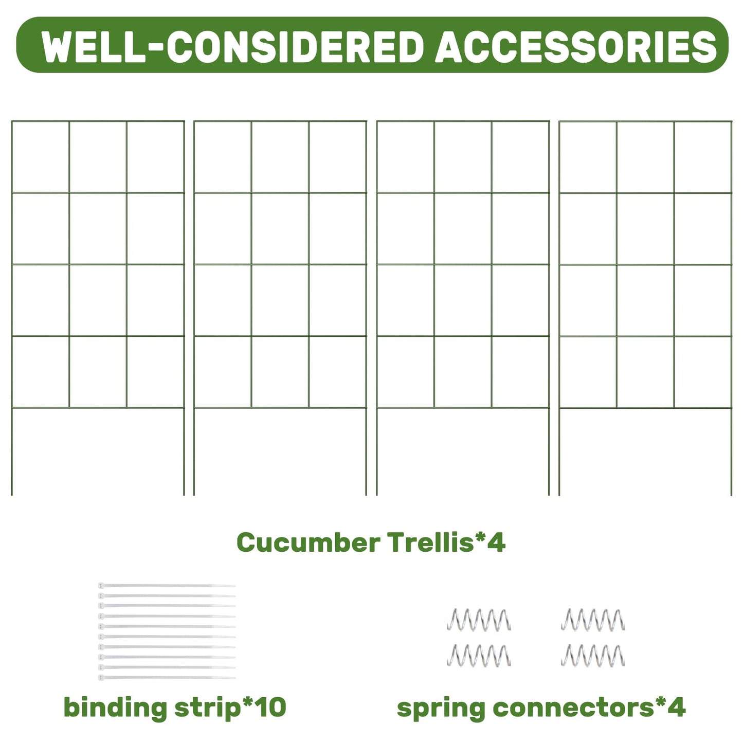 DOEWORKS Cucumber Trellis, 39" High Foldable A Frame Garden Trellis, 2 Pack, Plant Support for Climbing Cucumber, Beans, Tomatoes, Flowers, Green