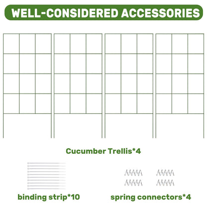 DOEWORKS Cucumber Trellis, 39" High Foldable A Frame Garden Trellis, 2 Pack, Plant Support for Climbing Cucumber, Beans, Tomatoes, Flowers, Green