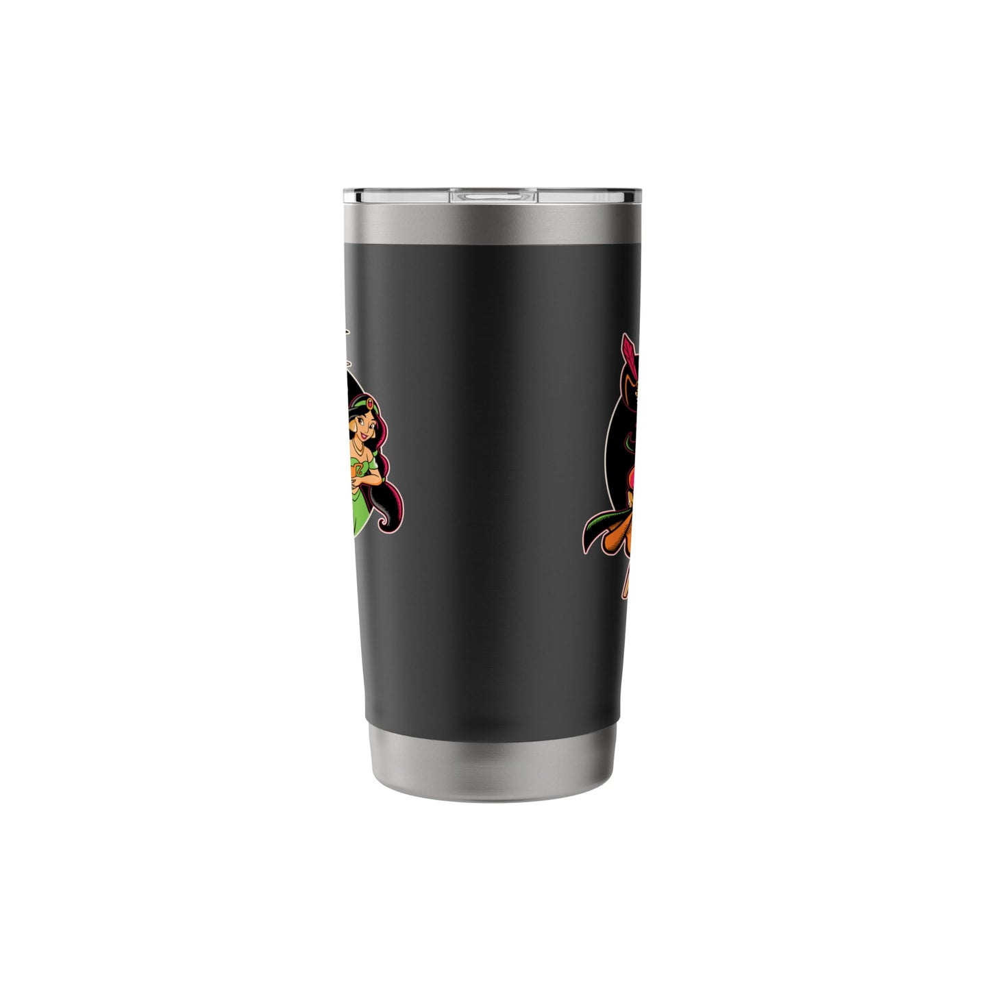 Disney Princess Jasmine and Jafar Aladdin Halloween Bats Stainless Steel Insulated Tumbler