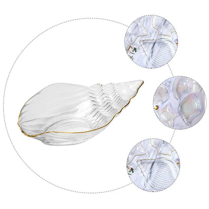 DOITOOL Sea Shell Bowl Glass Salad Plate Sauce Dishes Sushi Plate Dessert Plate Appetizer Plate Fruit Plate Serving Dishes for Home Kitchen