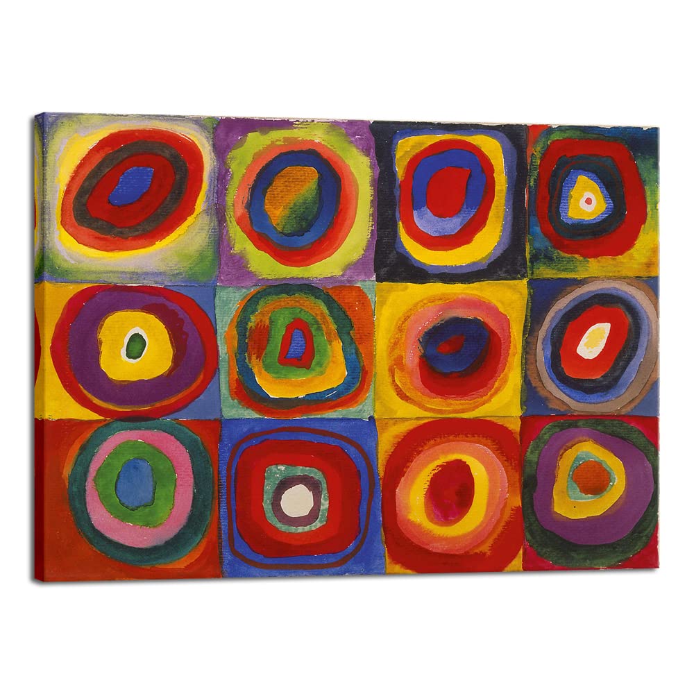 Wieco Art Framed Canvas Wall Art Composition VII, 1913 by Wassily Kandinsky Classic Abstract Famous Paintings Reproductions Canvas Wall Art for Home Decoration