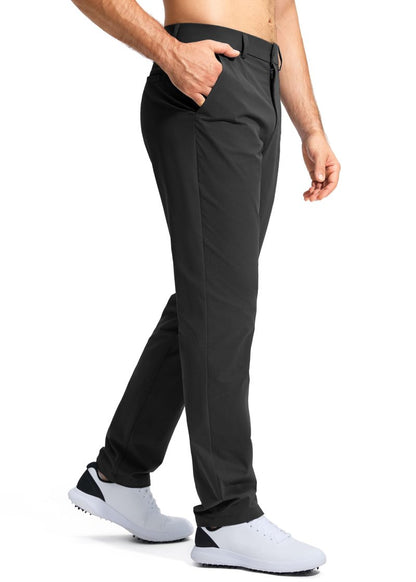 Pudolla Men's Golf Pants Mens Dress Slacks Pants Stretch Work Comfy Pants 32 Quick Dry Casual Trousers with Pockets(Black 36Wx32L)