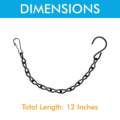 12 Pack 12 Inches Hanging Chain for Bird Feeders, Planters, Birdbaths, Billboards, Lanterns, Chalkboards, Decorative Ornaments (12 Inch 12pc)