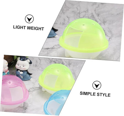 Sosoport 3pcs Transparent Hamster Sand Bath Room Small Pet Bathroom Container for Hamsters Chinchillas and Gerbils Easy to Observe and Bright Colors for Bathing and Dust Bathing