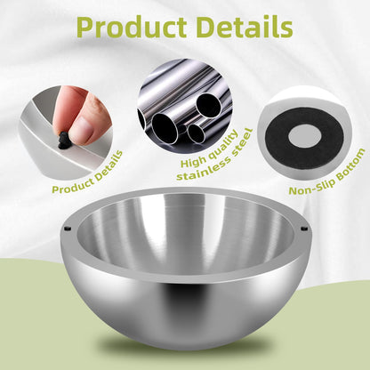 GEMREETA 304 Stainless Steel Dip Chiller Bowl – Double-Walled Insulated Serving Bowl for Salsa, Guacamole, Sauces, Salad & Condiments – Keeps Food Hot or Cold for Parties & Buffets (1, 70 oz)