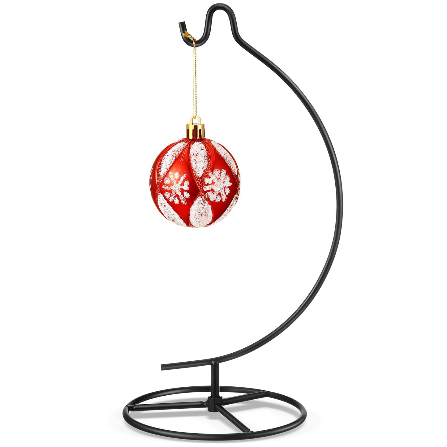 Baderke Ornament Display Stand, Ornament Hanger Holder Glass Ball Air Plant Holder, Hanging Terrarium Stand for Christmas Wedding, Home Office Decor,10.43" H(Black)
