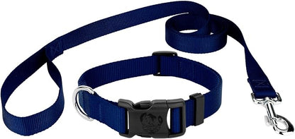 Country Brook Petz - Everyday Nylon Dog Collar and Leash - 10+ Cool Colors (1 Inch, Large, Royal Blue)