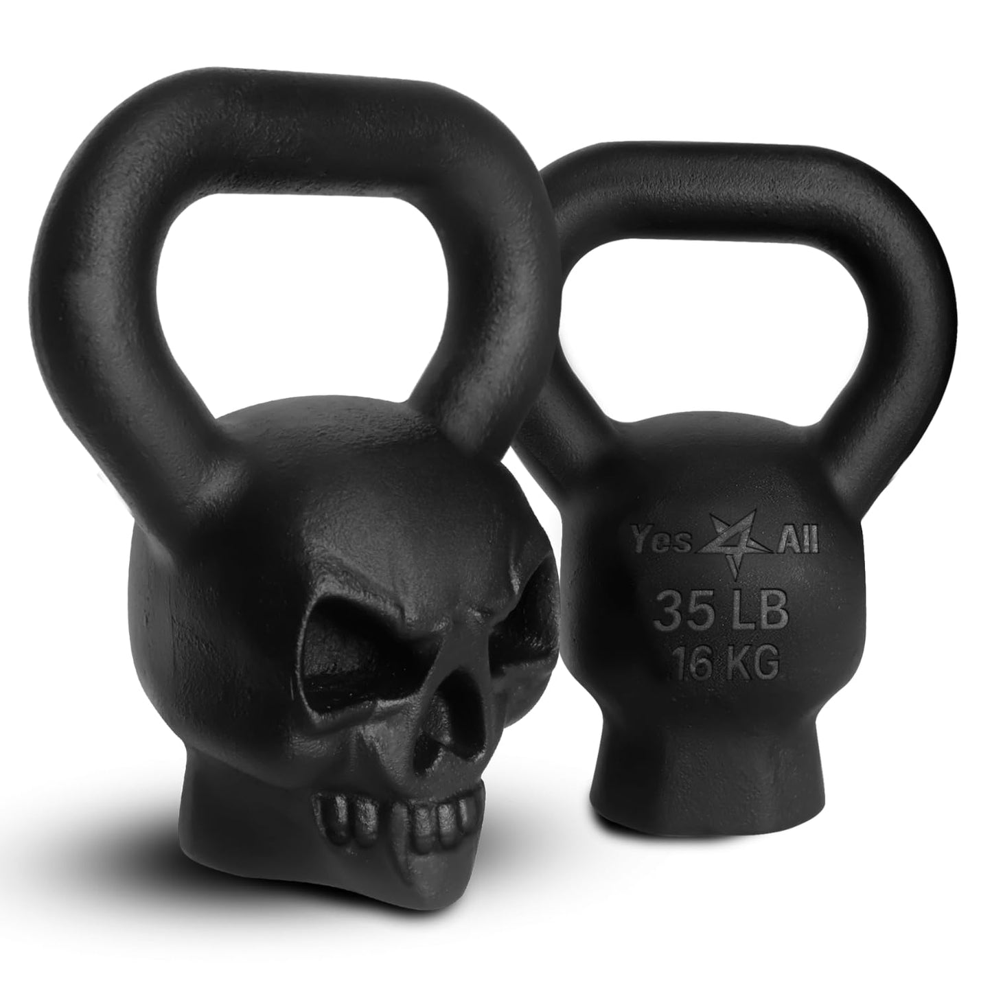 Yes4All Kettlebell Special Shape, Upgraded &Multifunctional for Advanced Training, Solid Cast Iron Powder Coated, Anti Slip Handle Strength Training Equipment