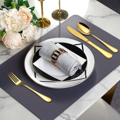 Gold Silverware Flatware Set for 8, 40 Piece Stainless Steel Cutlery Set With Titanium Golden Plated, Tableware Kitchen Utensil Include Spoons, Forks, Knives, Mirror Polished, Dishwasher Safe