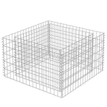 vidaXL Gabion Raised Bed Outdoor Gardening Backyard Park Stone Cage Basket Landscape Garden Planter Container Flower Box Galvanized Steel 35.4"