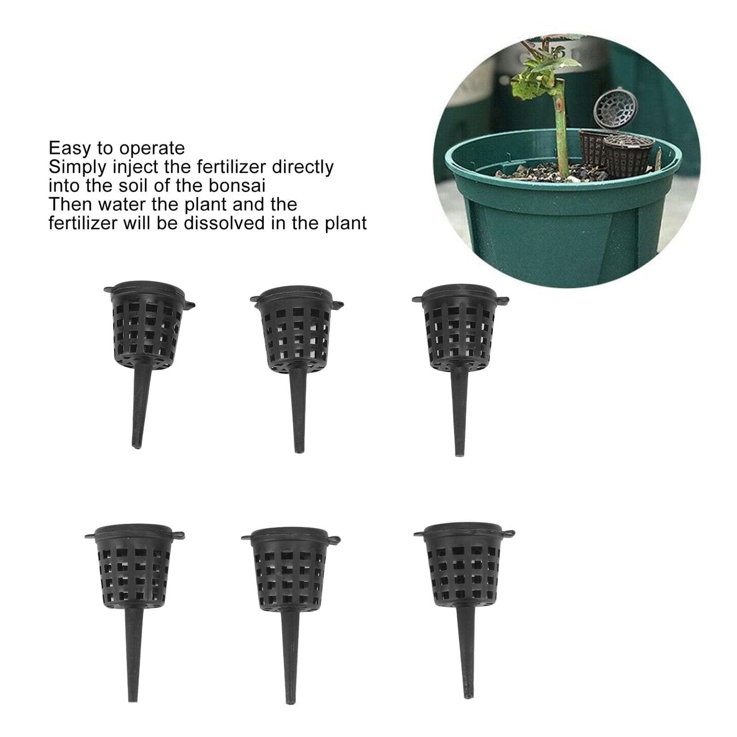 100pcs Bonsai Fertilizer Baskets, 2cm/0.8in Diameter Fertilizer Box with Cover Plastic Garden Nursery Pots Portable Planting Nutrition Cups for Succulent