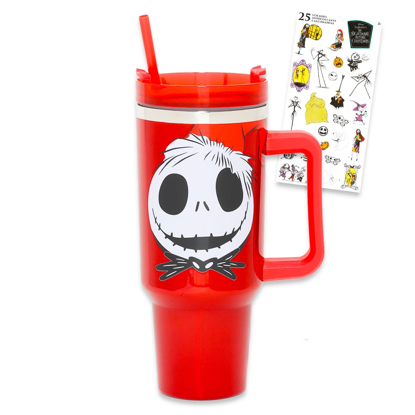 Disney Nightmare Before Christmas 40 OZ Stainless Steel Cup Set - Bundle with Jack Skellington Tumbler, Sticker, More Tumblers for Girls, Boys