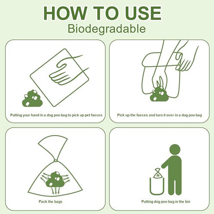 Green Dog Poo Bags Lavender scent -120 Large Biodegradable Poop Bags, Extra Thicken Strong Corn Starch Blended Compostable Leak Proof Poop Waste Bag for Dogs
