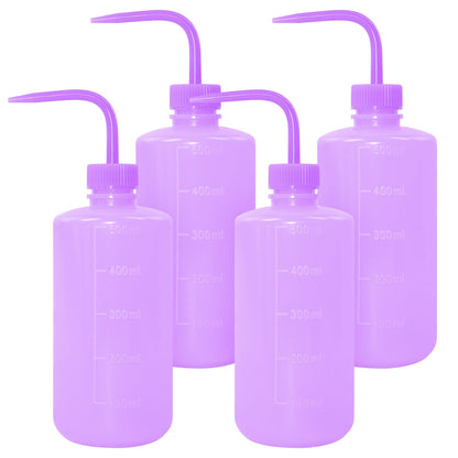 Grosun 4 Packs Tattoo Wash Bottle Water Squirt Squeeze Diffuser Bottles (Purple, 500ml)