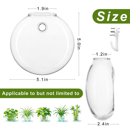 onepeng 4Pcs Wall Hanging Planter Propagation Stations Glass Terrariums Vase for Hydroponics Plants, Bathroom, Home Office Living Room Decor Gift