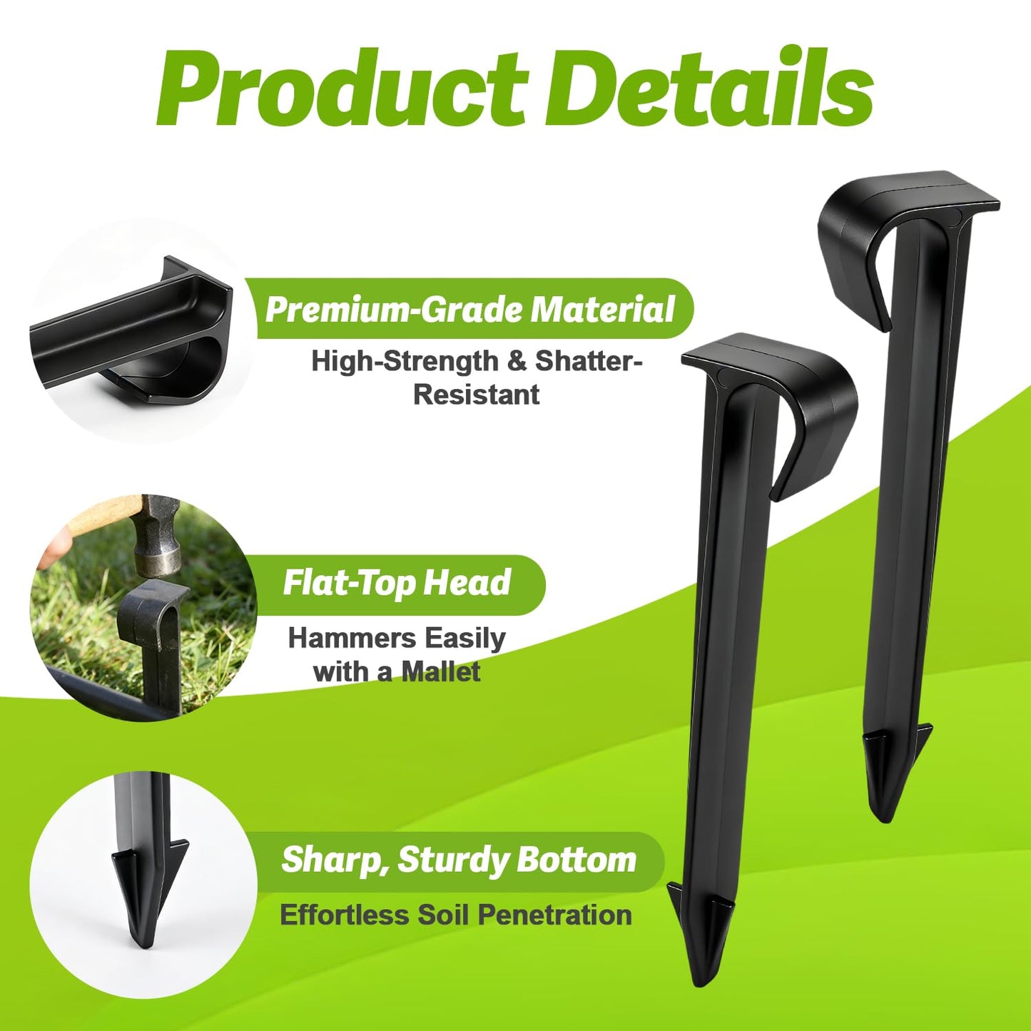 Copadri 35 Pieces 1/2 Inch Drip Irrigation Hold Down Anchor Stakes, 4.5-Inch Plastic 1/2'' Heavy-Duty Tubing Holder Stakes for 1/2'' Irrigation Tubing Garden Vegetable Flower Beds Drip Supplies