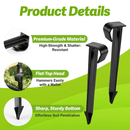Copadri 35 Pieces 1/2 Inch Drip Irrigation Hold Down Anchor Stakes, 4.5-Inch Plastic 1/2'' Heavy-Duty Tubing Holder Stakes for 1/2'' Irrigation Tubing Garden Vegetable Flower Beds Drip Supplies