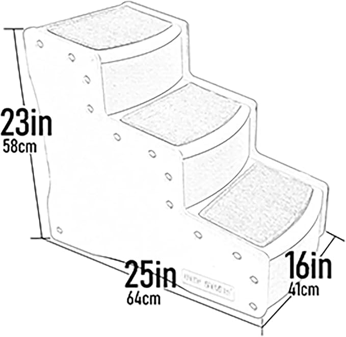 Pet Gear Easy Step III Pet Stairs, Maple | 3 Step, For Cats/Dogs, Removable Washable Carpet Treads, Supports 150 Pounds, No Tools Required