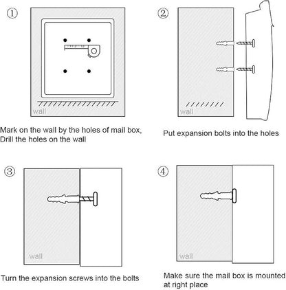 Mail Boxes with Key Lock for Outside,Security Drop Box with Key,Security Key Drop Box for Letters Newspapers, Cards, Wall Mounted Large Capacity Mailbox, 15 3/5" x 10 3/5" x 3 1/2"