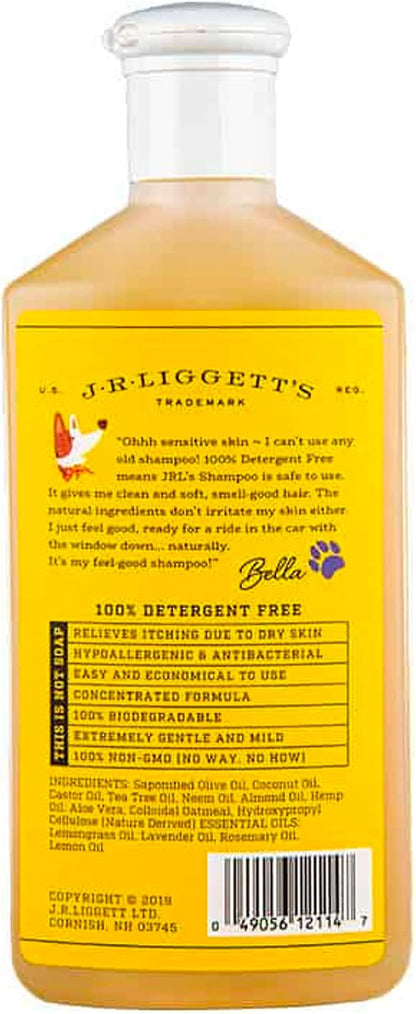 J.R.LIGGETT'S Liquid Dog Shampoo for Sensitive Skin, Natural Canine Cleanser with Aloe Vera and Colloidal Oatmeal, Hypoallergenic Formula, Detergent-Free, 8.45 fl oz