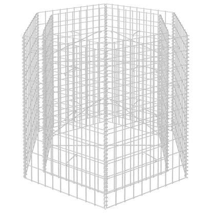 YAFF Hexagonal Gabion Raised Bed in Silver Galvanized Steel, 39.4 x 35.4 x 39.4 inches - Heavy Duty 1400 kg Capacity