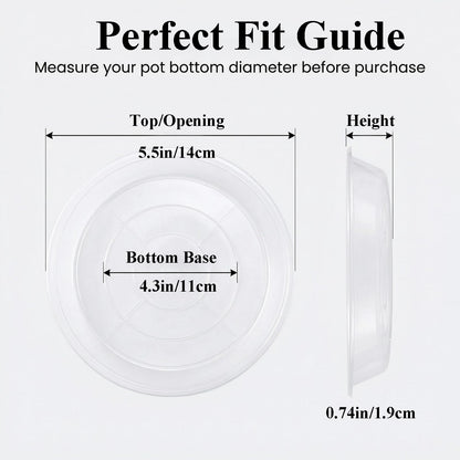Tulpeed 50 Pack Clear Plant Saucer 5 Inches Plant Trays for Pots Plastic Round Drip Trays Flower Pot Saucers Black Planter Water Tray Plant Drainage Tray