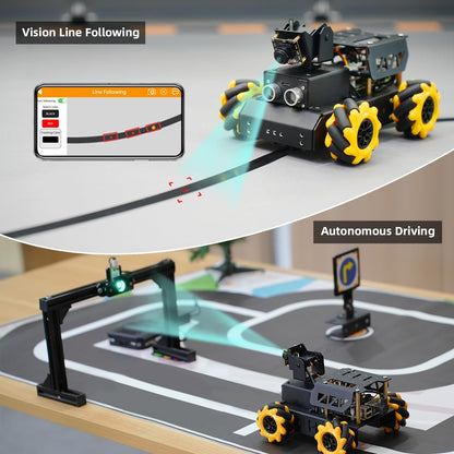 HIWONDER ROS2 Robot Car with ChatGPT Large AI Model Vision & Voice Understanding Python Programming Open Source DIY Robot Kit for Teens, TurboPi Advanced Kit & Raspberry Pi 5 16GB