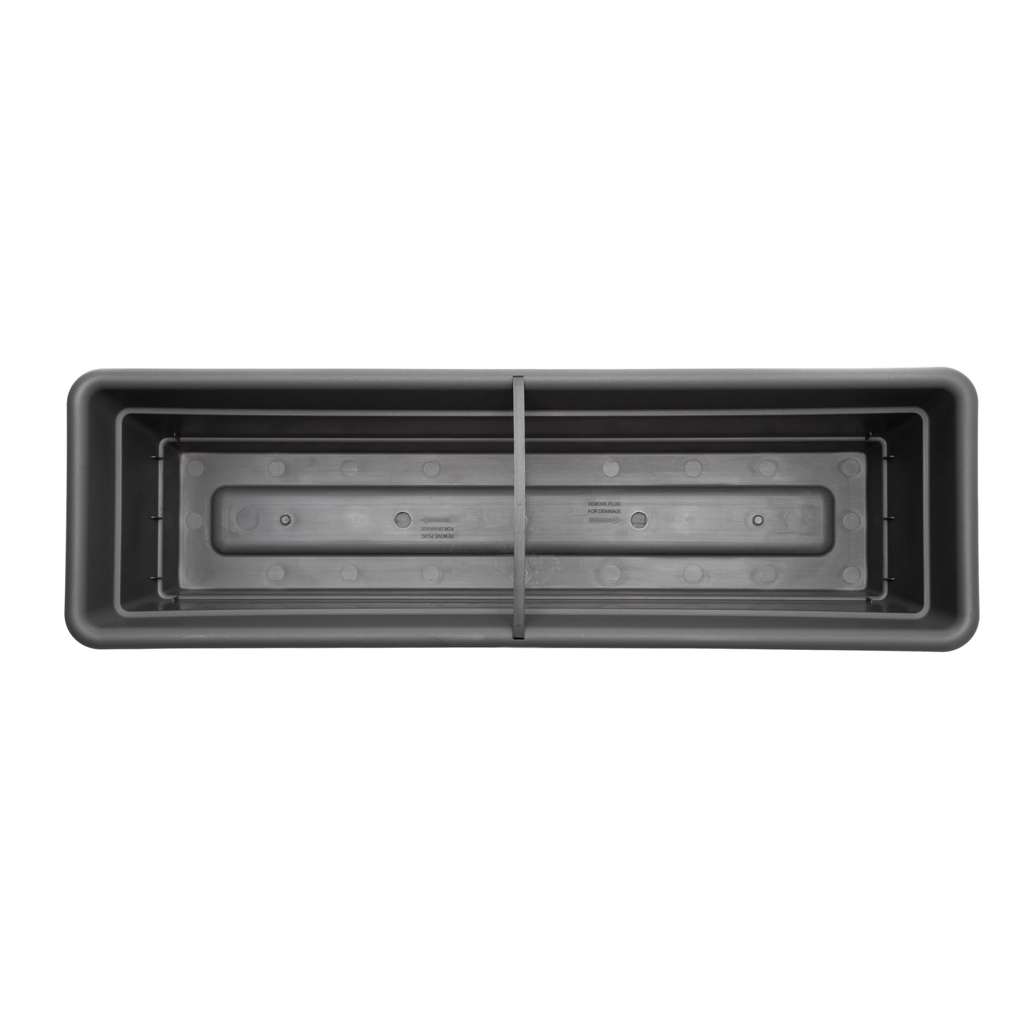 Bloem Dura Cotta Window Box Planter: 24" - Charcoal - with Tray, Weatherproof Resin Box, Removable Tray for Indoor & Outdoor Use, Gardening, 3 Gallon Capacity