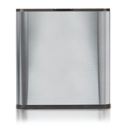 Glad Roomate Stainless Steel Under Counter Waste Bin with Clorox Odor Protection | Space Saving Dual Lid Small Trash Can for Kitchen Cabinet, Bathroom or Office, 1.5 Gallon (6L)