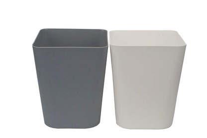 Feiupe 1.6 Gallon Small Trash Can Wastebasket for Kitchen Office Bathroom,Pack of 2(White+Gray)