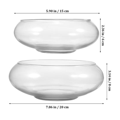 Gatuida 2pcs Glass Vase Bowls Clear Fish Bowls Wide Mouth Flower Vase Round Terrarium, Glass Hydroponic Planter Floral Container for Water Lily Plants Table Centerpiece