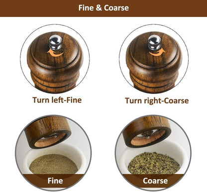 solid wood oak grinder restaurant pepper manual grinding powder pepper grinding kitchen seasoning tool (5 inch)