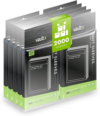Vault X Trading Card Penny Sleeves, Soft, High Clarity, Inner Sleeves, Collectible Card Games, Sports, TCG (2000 Pack)
