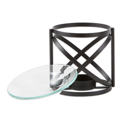 Zingz & Thingz Art Deco Collection Structural Metal Oil Warmer, Orbital, 3.625x3.625x3.625