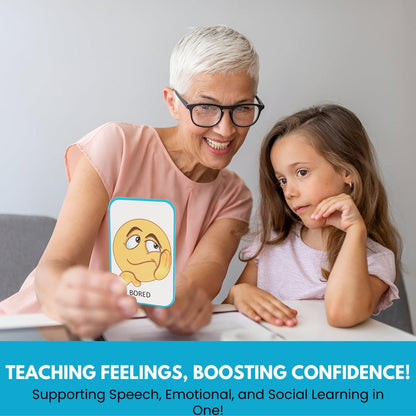 Thought-Spot Emotions Canvas Activity Set | Social Learning Game for Kids | Make Faces to Understand Feelings | 2 Canvases, 12 Double-Sided Emotion Cards with Coping Strategies, 55 Facial Pieces