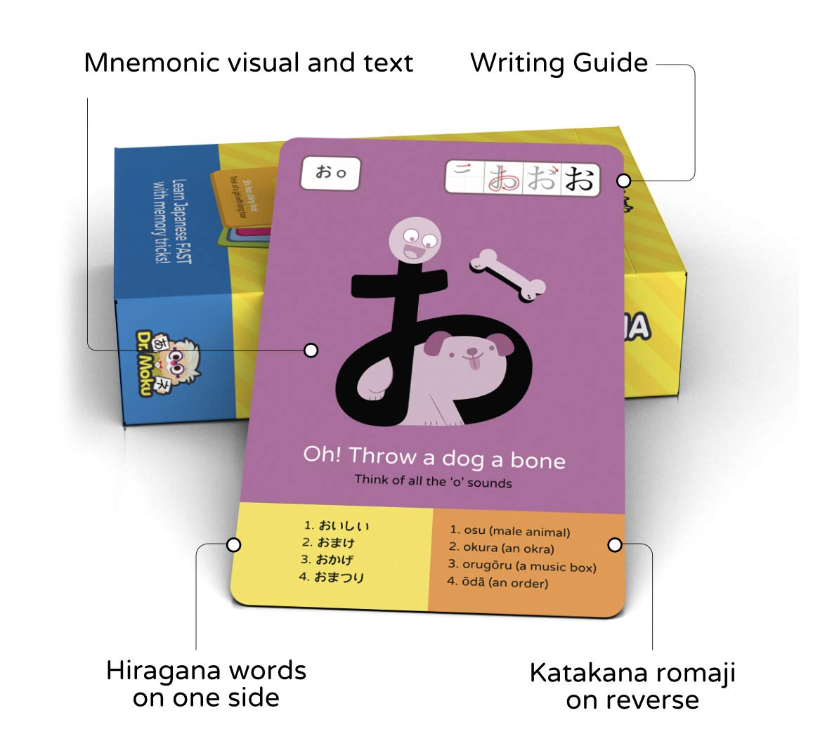 Dr. Moku's Hiragana & Katakana Flash Cards - Learn The Japanese Alphabet for Beginners