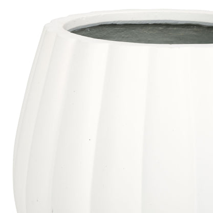 SAFAVIEH Outdoor Patio Furniture Kaston White Concrete Ficonstone Planter Pot (Fully Assembled)