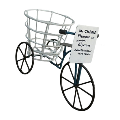 MINGLEA Beautiful Iron Tricycle Flower Pot Holder Container with Deep Basket for Living Room Indoor Outdoor Garden Decoration