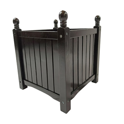 Wood Outdoor Square Wooden Flower and Herb Pot for Garden, Porch and Patio - Outside Plant and Vegetable Container Planter Black