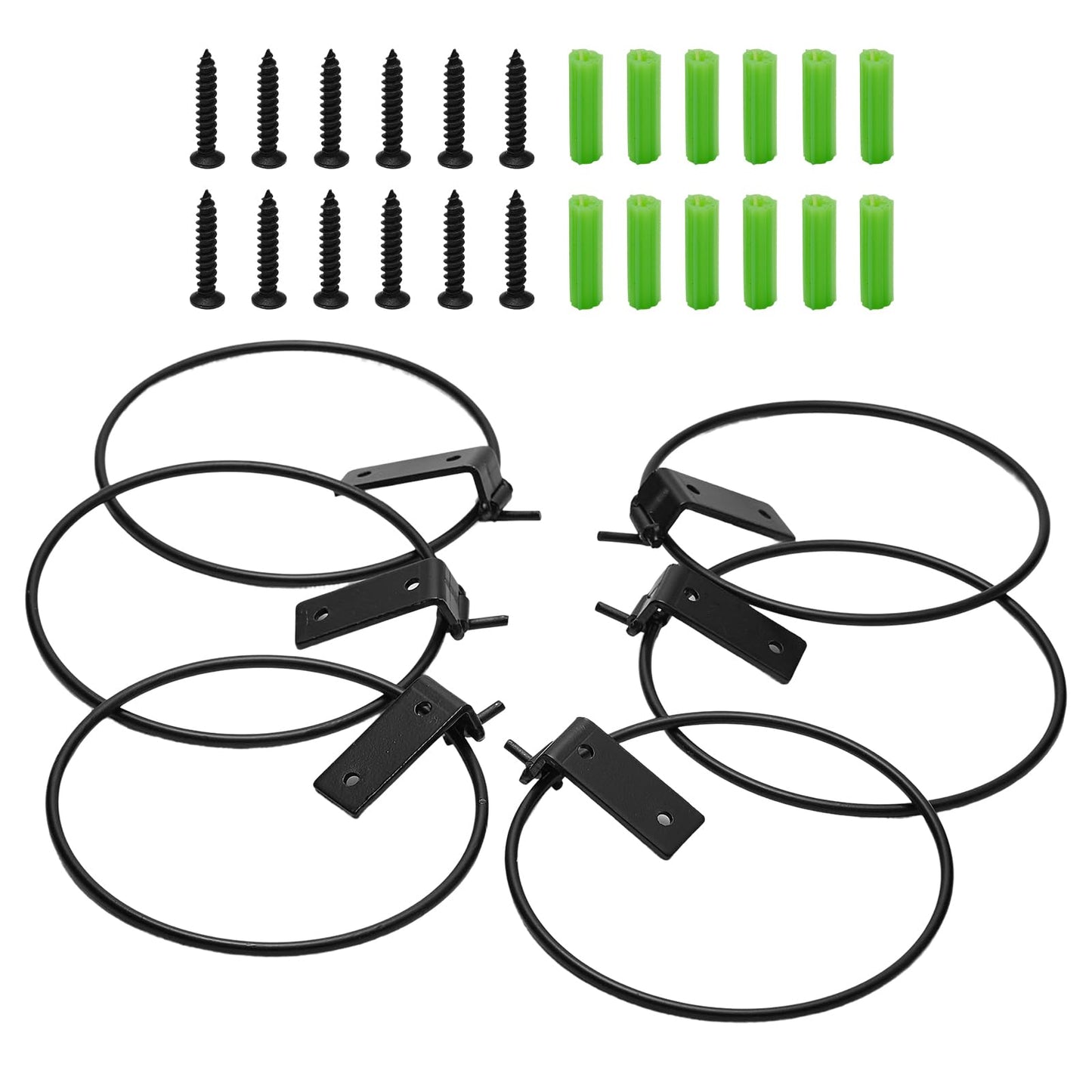 JAKOUE 6 Pack 8 inch Durable Metal Plant Holder, Wall Mounted Wall Planters Heavy Duty Hangers, Versatile Planter Hooks for Indoor/Outdoor Gardening Enthusiasts(Foldable)