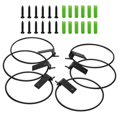 JAKOUE 6 Pack 8 inch Durable Metal Plant Holder, Wall Mounted Wall Planters Heavy Duty Hangers, Versatile Planter Hooks for Indoor/Outdoor Gardening Enthusiasts(Foldable)