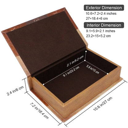 PACOLO Decorative Book Boxes, Faux Wood with Magnetic cover Storage for Hidden Jewelry, Money, and Cash (Love)