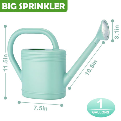 1 Gallon Watering Can for Indoor Plants, Garden Watering Cans for Outdoor Plant House Flower, Modern Plant Watering Can Large Long Spout with Sprinkler Head