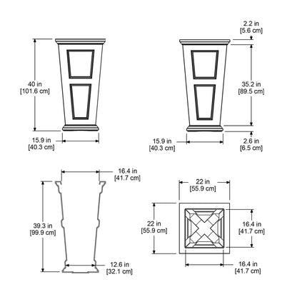 Mayne Fairfield 40-Inch Tall Planter – Weather-Resistant Indoor/Outdoor Garden Pot for Flowers, Patio, Porch, and Entryway, Durable Design