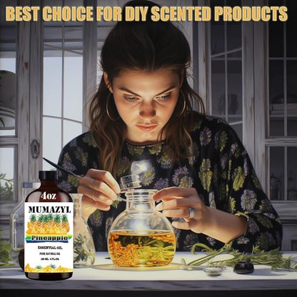 Pineapple Essential Oil, Pineapple Oil 4 Fl Oz 120ML for Diffuser Humidifier Yoga Cleaning DIY Candle Soap Making MUMAZYL Essential Oils