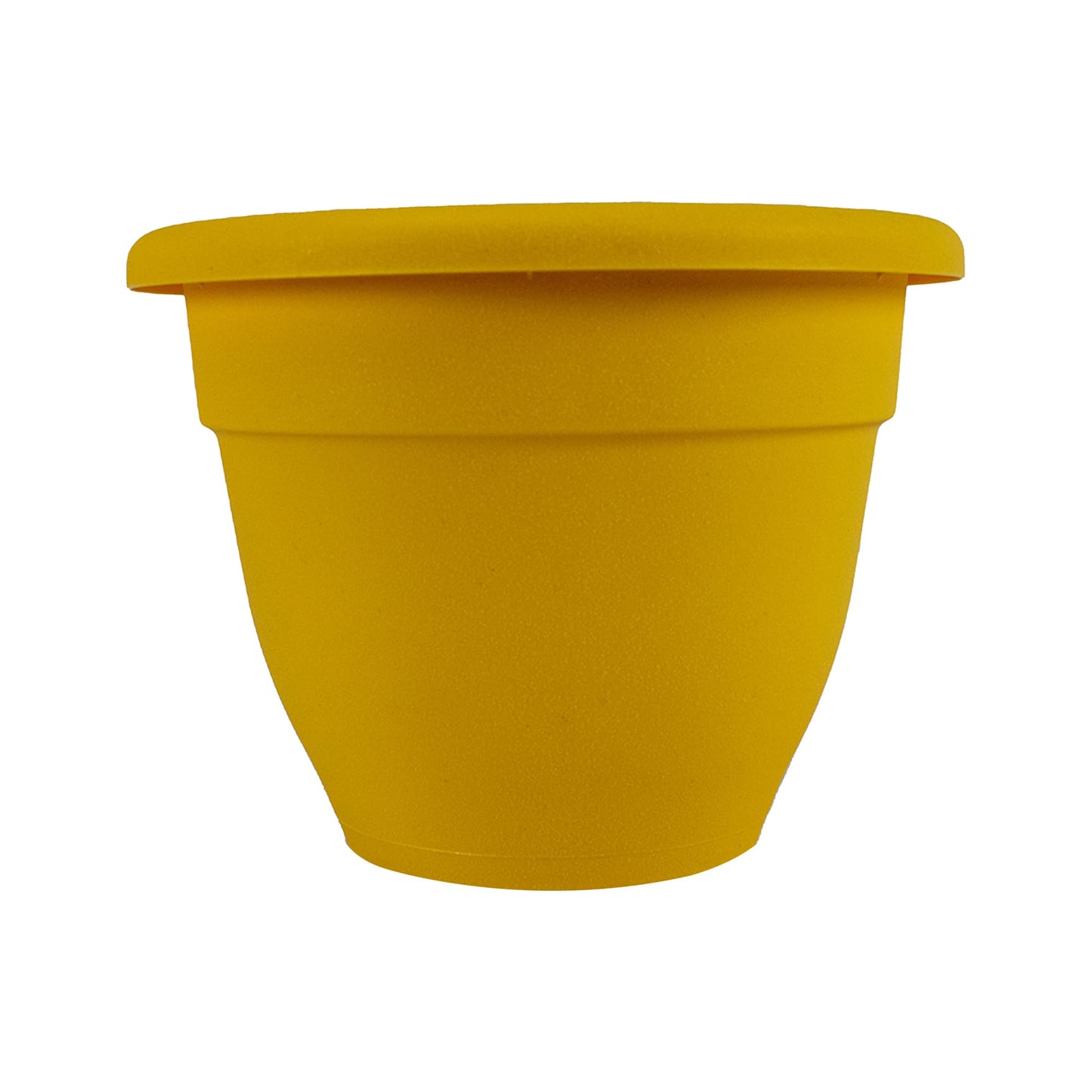 The HC Companies Caribbean Planter Pot - Outdoor & Indoor Plant Pot with Drainage Hole & Plug - Rolled Rim Plastic Pots for Plants & Flowers - Decorative Plant Pot (14" Honey, Pack of 1)