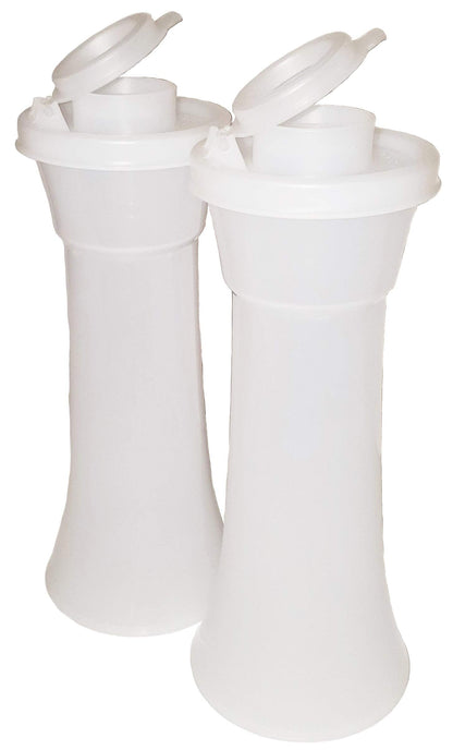 Tupperware Classic Sheer Tall Hourglass Salt and Pepper Shakers Set